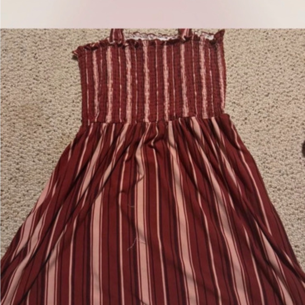 Justify Red and White Striped Maxi Dress